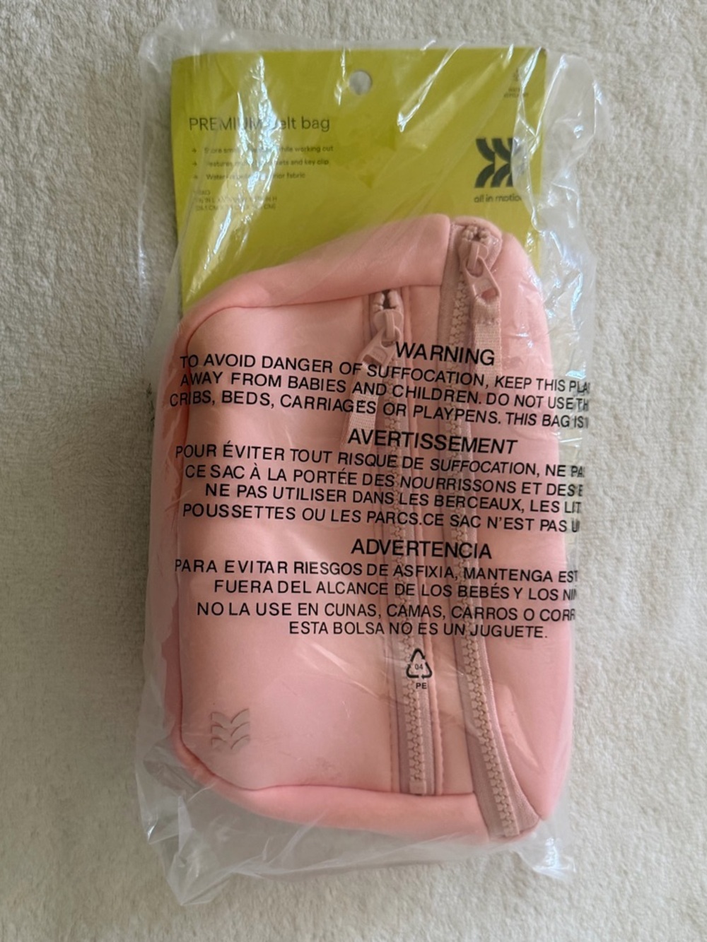 NWT All in Motion Premium Water-Resistant Belt Bag in blush color - Picture 4 of 5